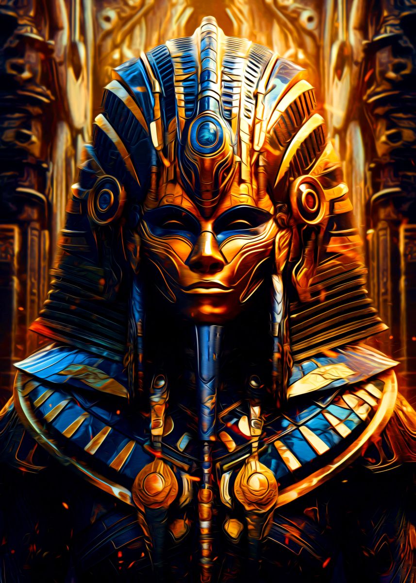 'Pharaoh' Poster, picture, metal print, paint by Ties Rosi | Displate