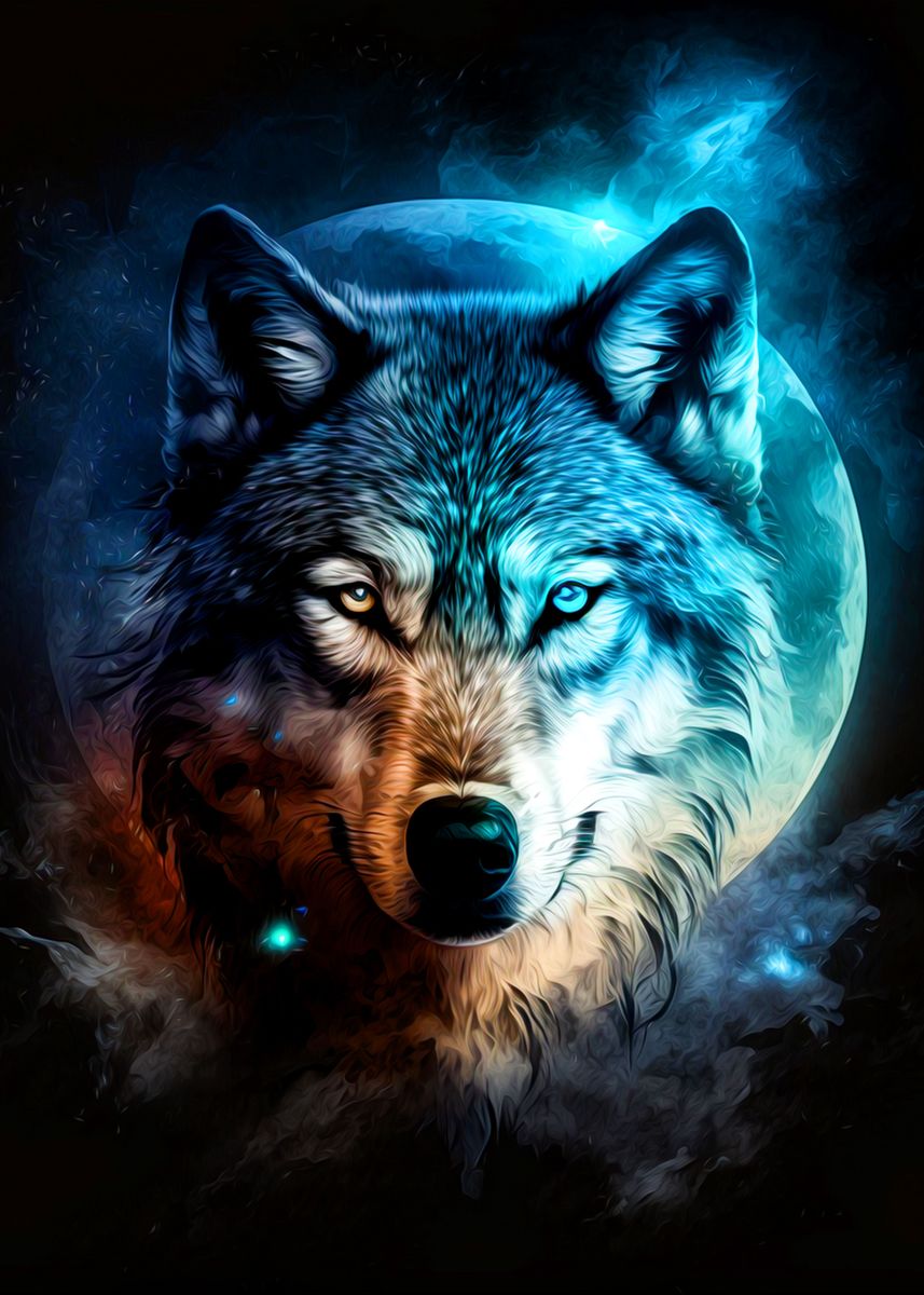 'Wolf' Poster, picture, metal print, paint by Sunny Artist | Displate