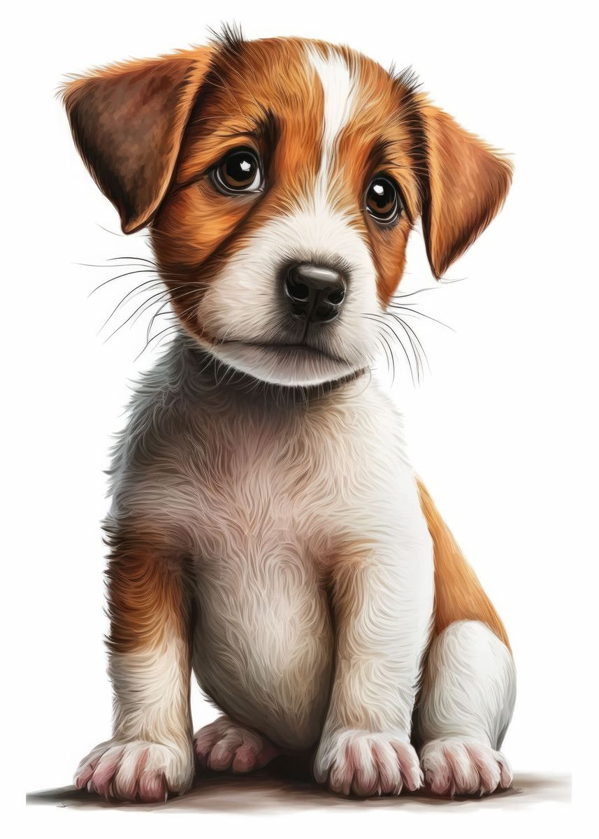 'Jack Russell Terrier 02' Poster, picture, metal print, paint by Aloke ...