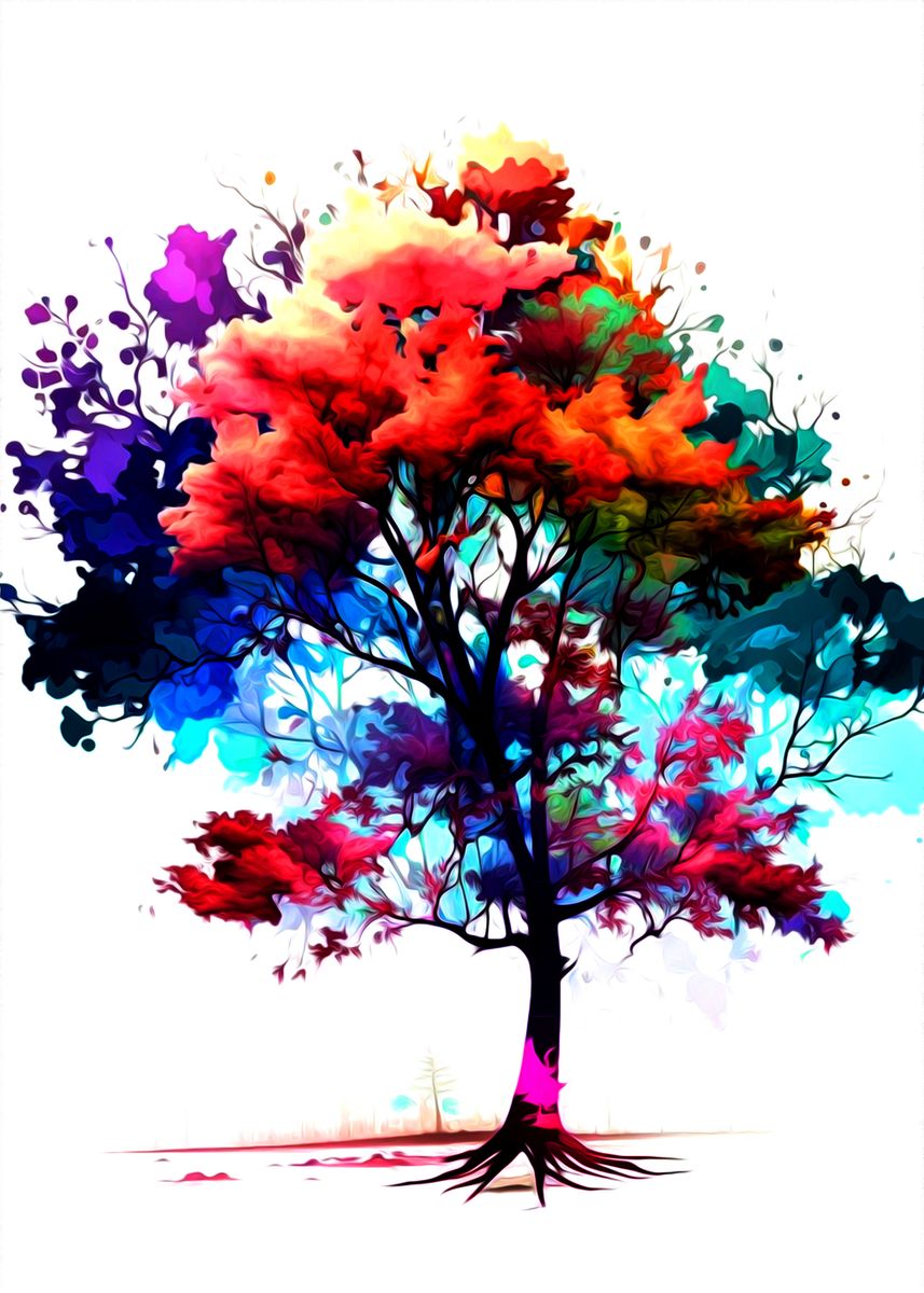 'Colorful Tree' Poster, picture, metal print, paint by set more | Displate