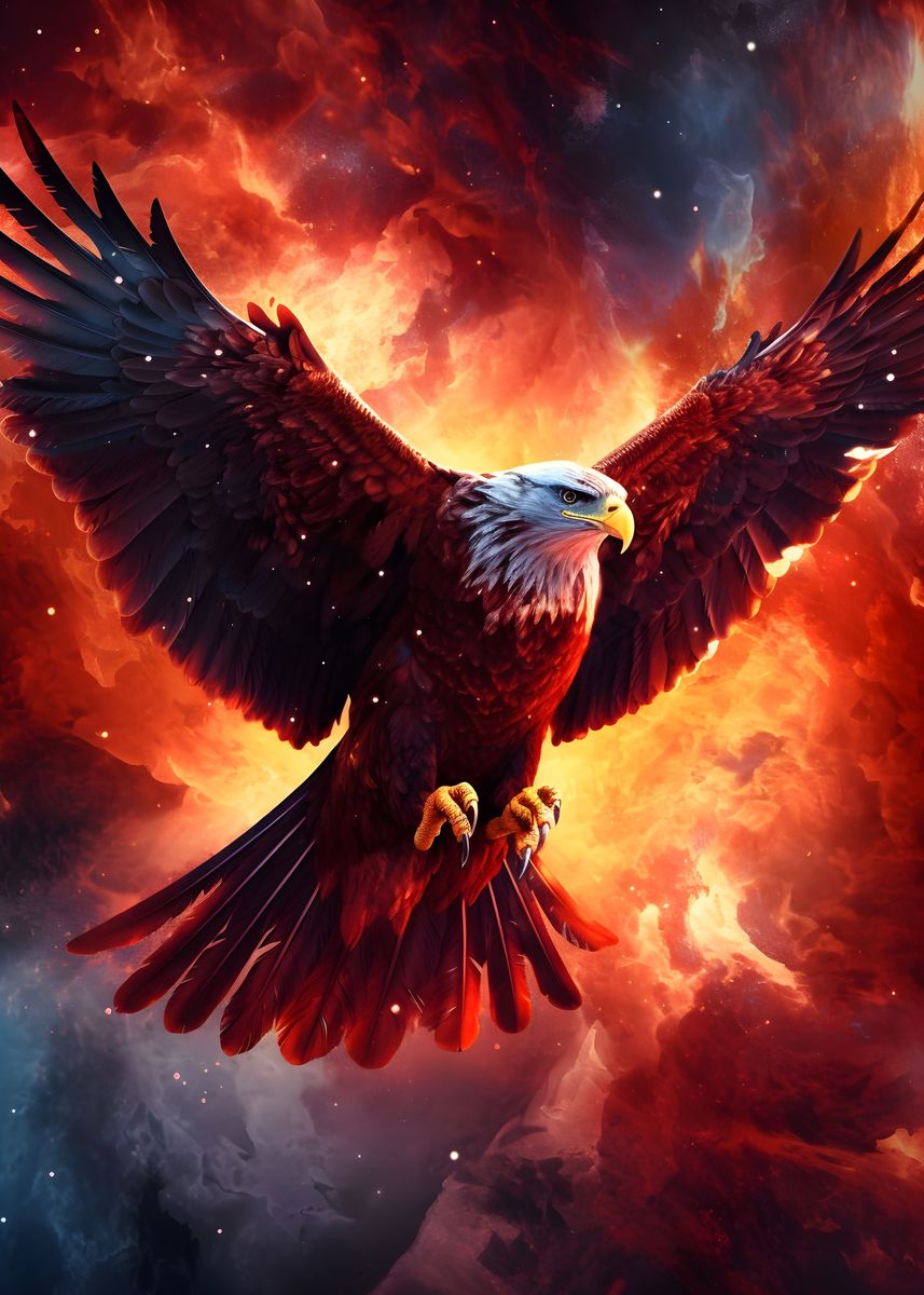 'Cosmic Galaxy Eagle' Poster, picture, metal print, paint by ...