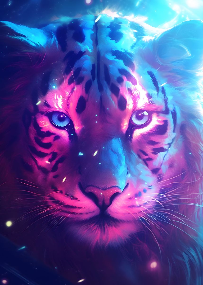 'Cosmic Galaxy Leopard' Poster by uniimagination | Displate