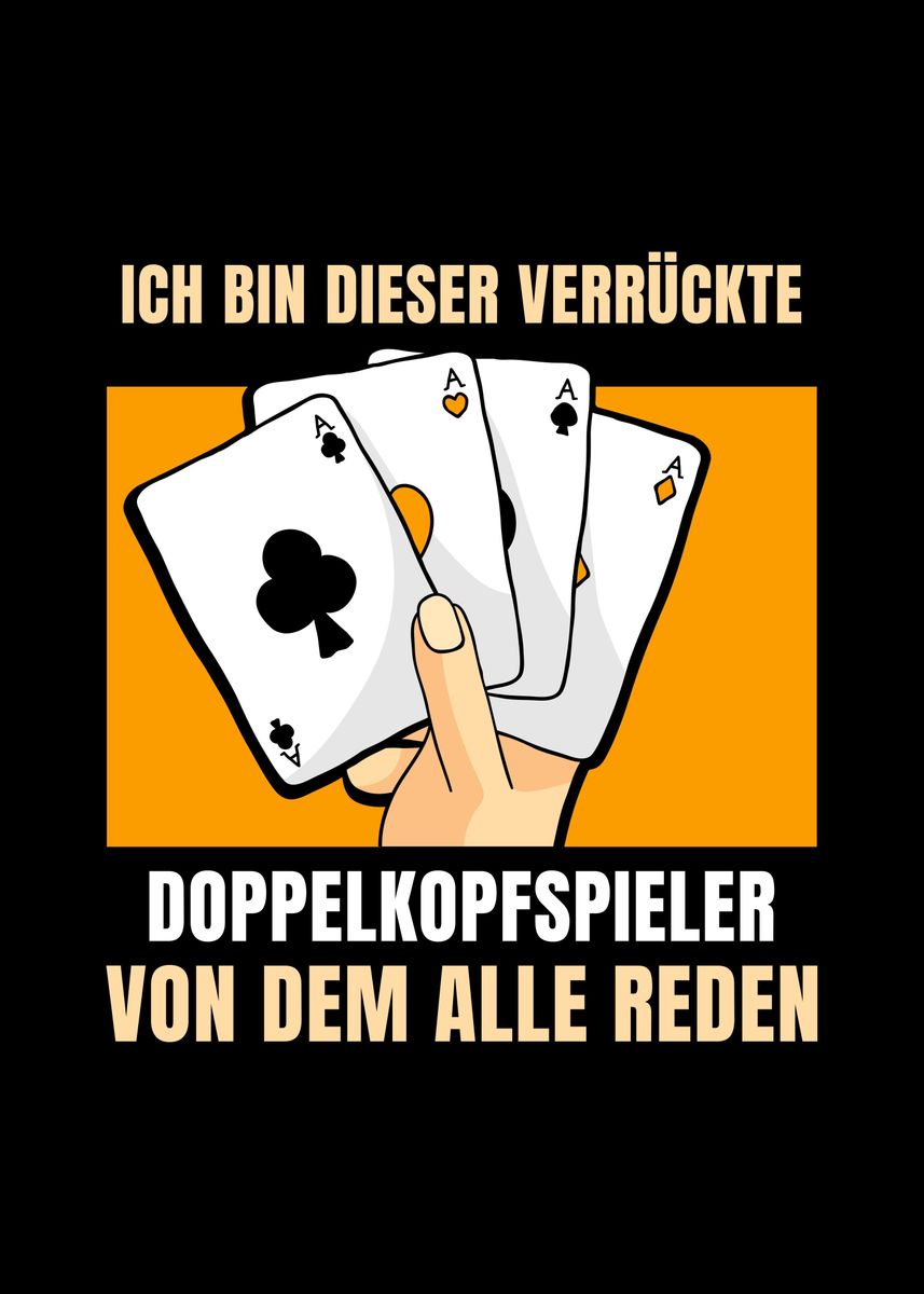 'Doppelkopf' Poster, picture, metal print, paint by Sebastian Wünsche