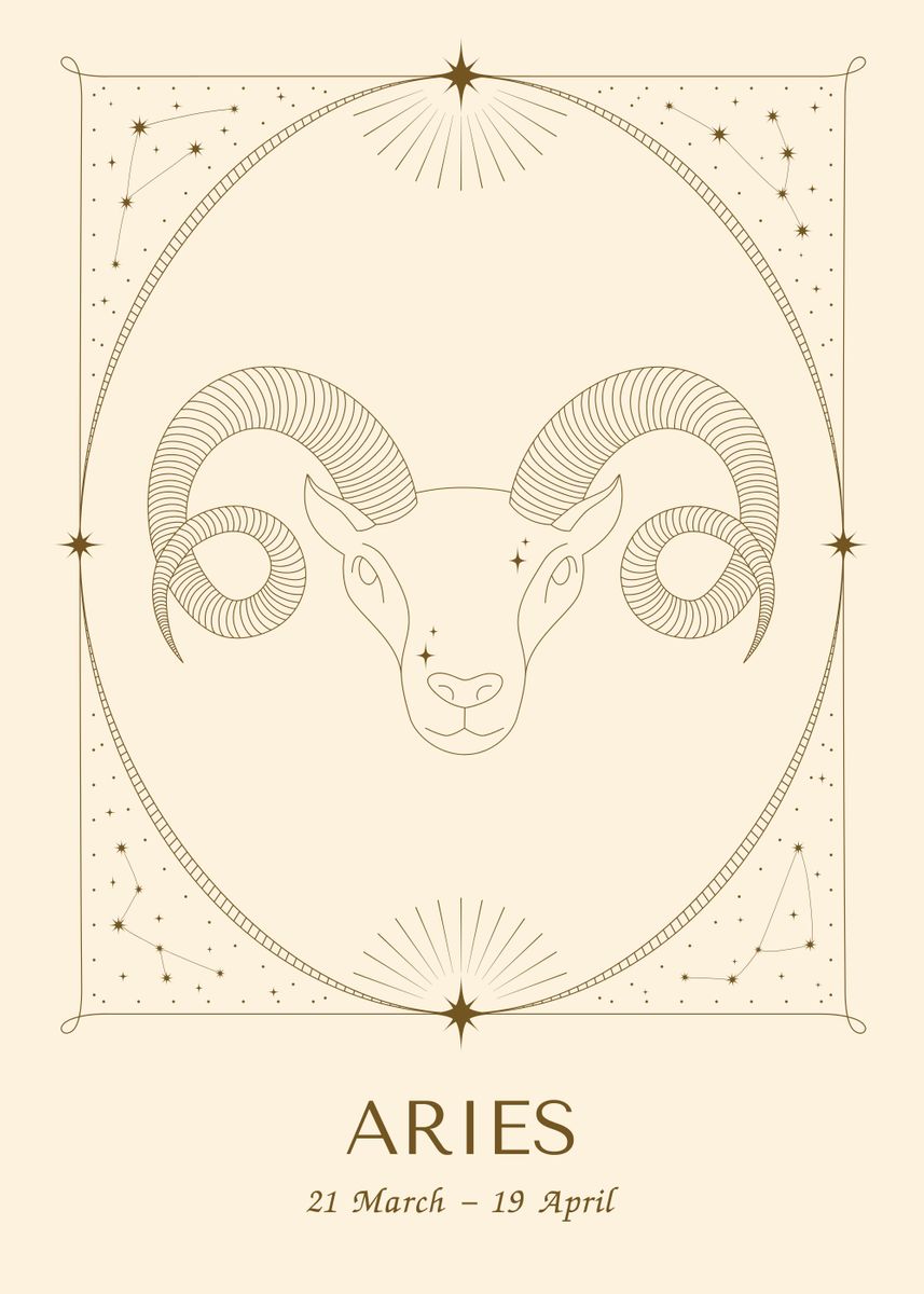 'Zodiac Sign Aries' Poster by MiaCreativeLab | Displate