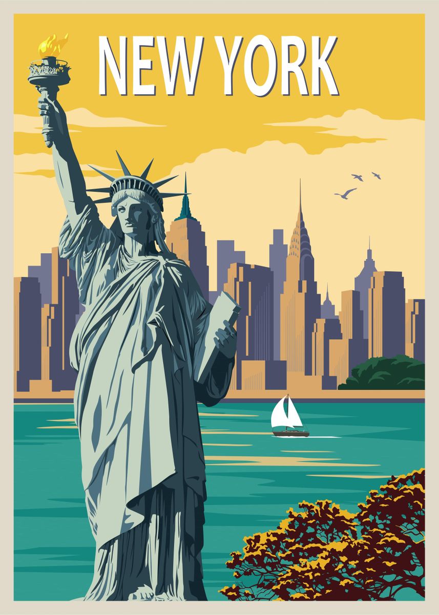 'Statue of Liberty New York' Poster by B Cubed Designs | Displate