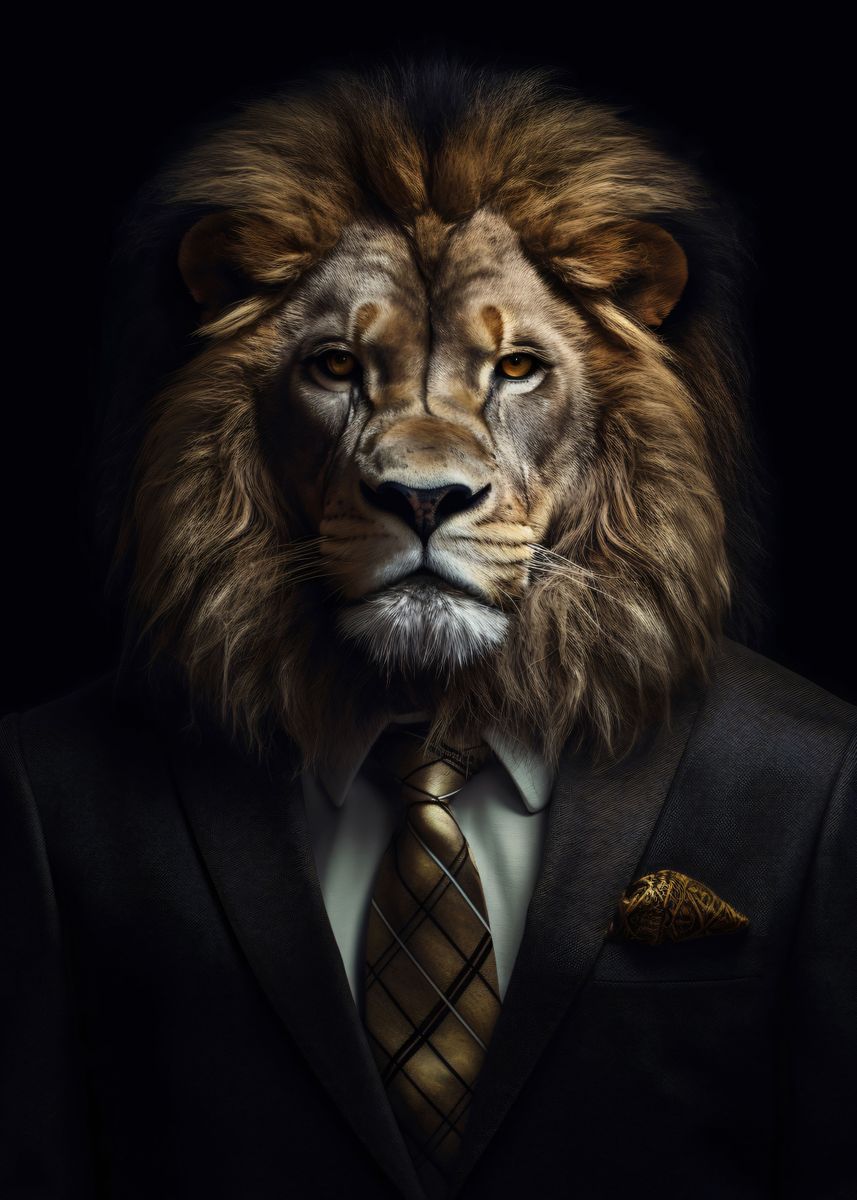 'Business Lion' Poster by Conceptual Photography | Displate