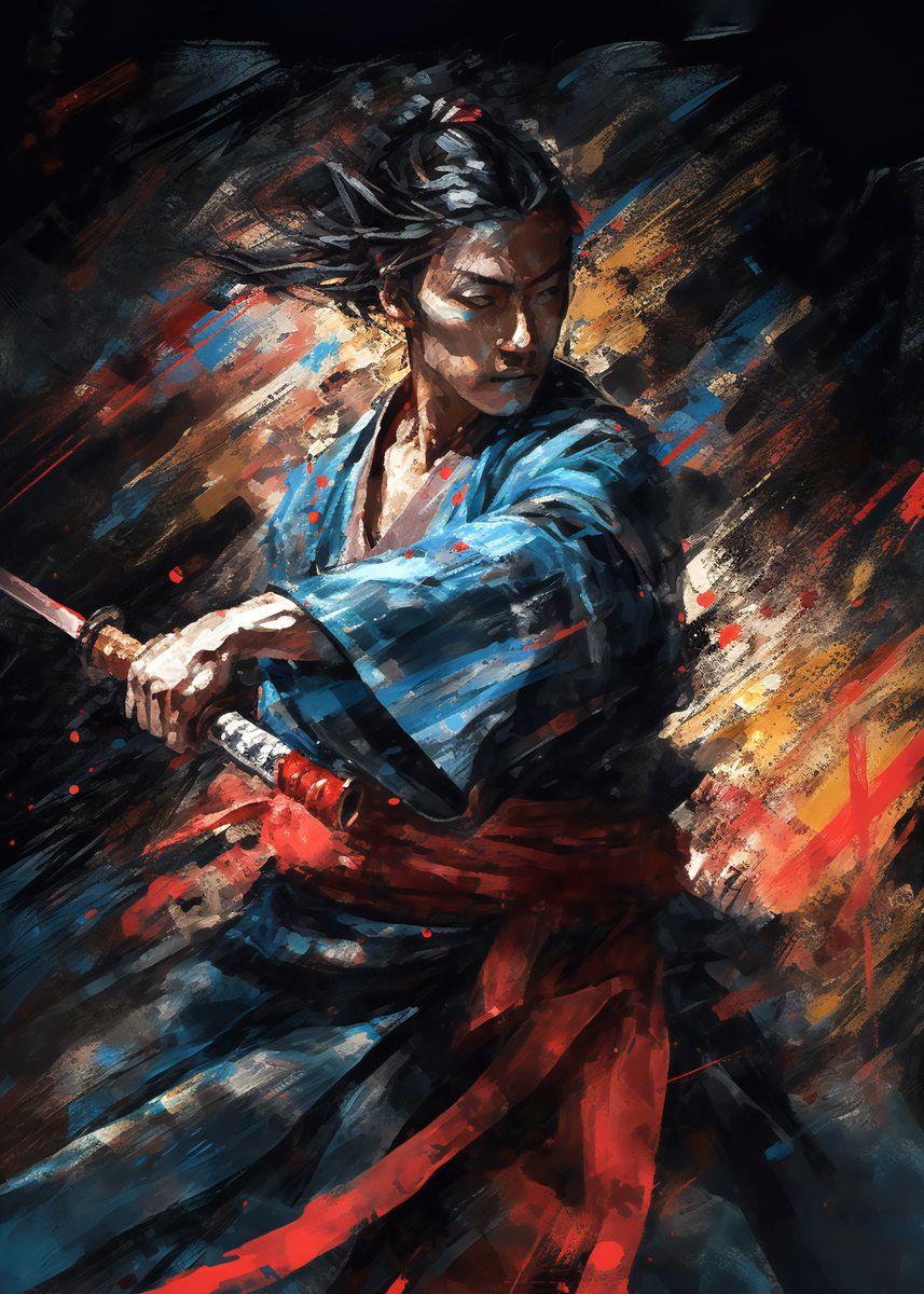 'Samurai' Poster, picture, metal print, paint by The creative Hub ...