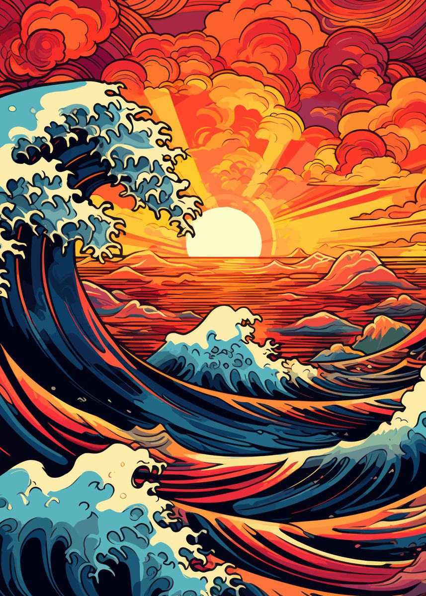 'Great Wave Ocean' Poster, picture, metal print, paint by Mobilunik ...