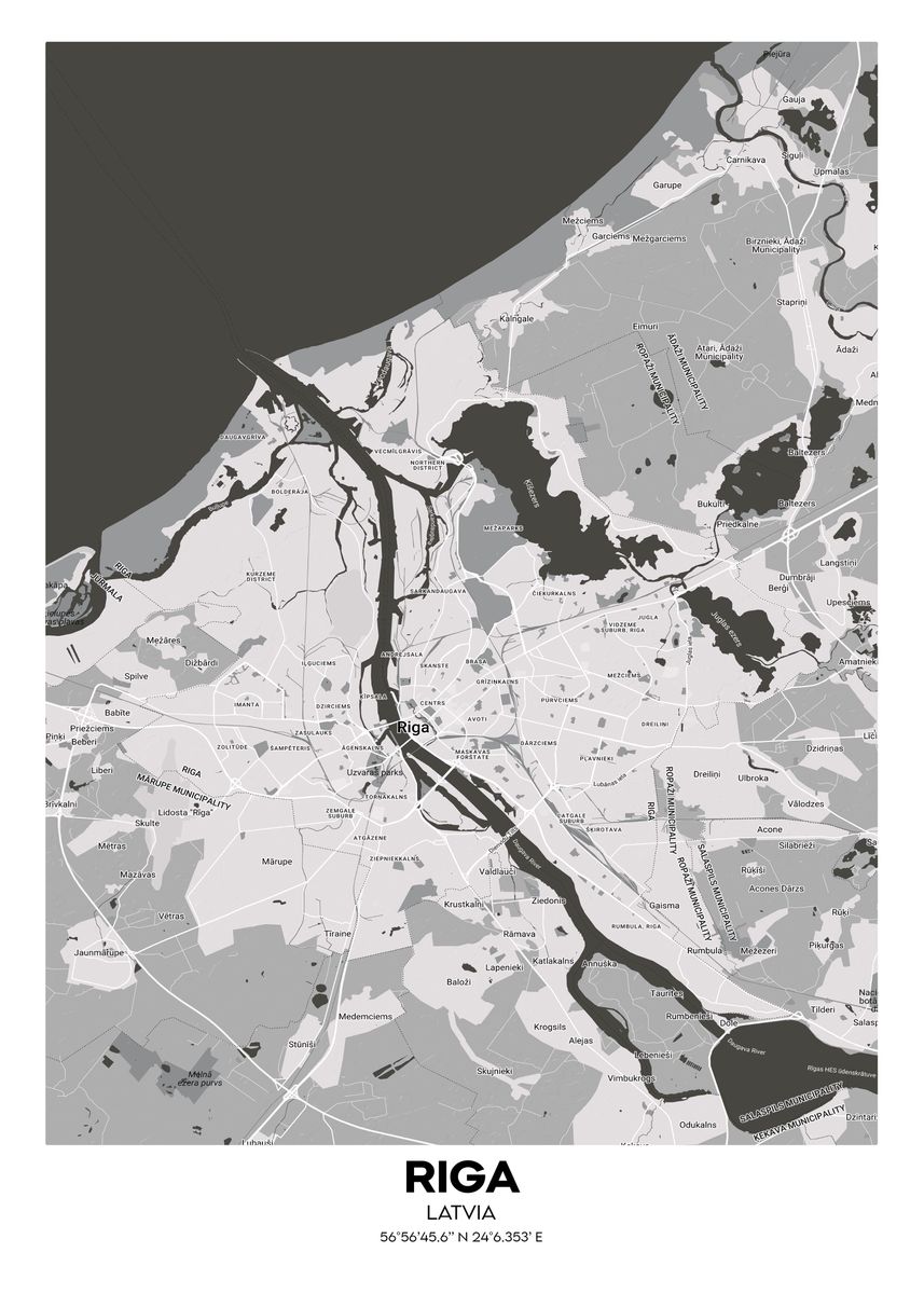 'Riga Latvia streetmap' Poster by Designersen | Displate