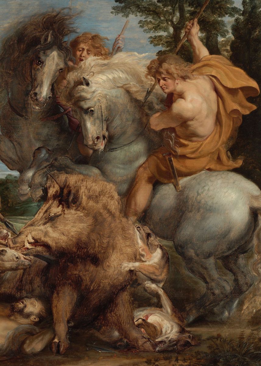 'The Calydonian Boar Hunt' Poster, picture, metal print, paint by ...