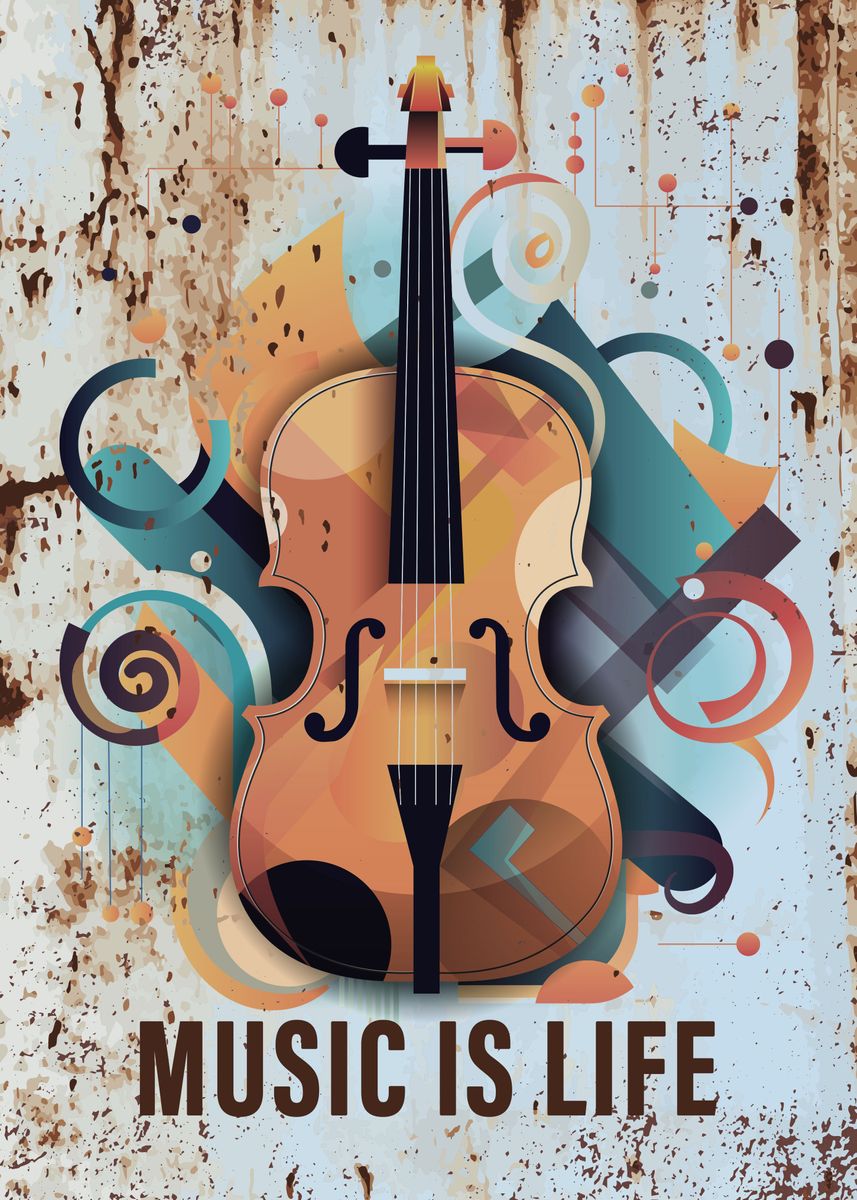 'classic music instrument' Poster, picture, metal print, paint by dam ...