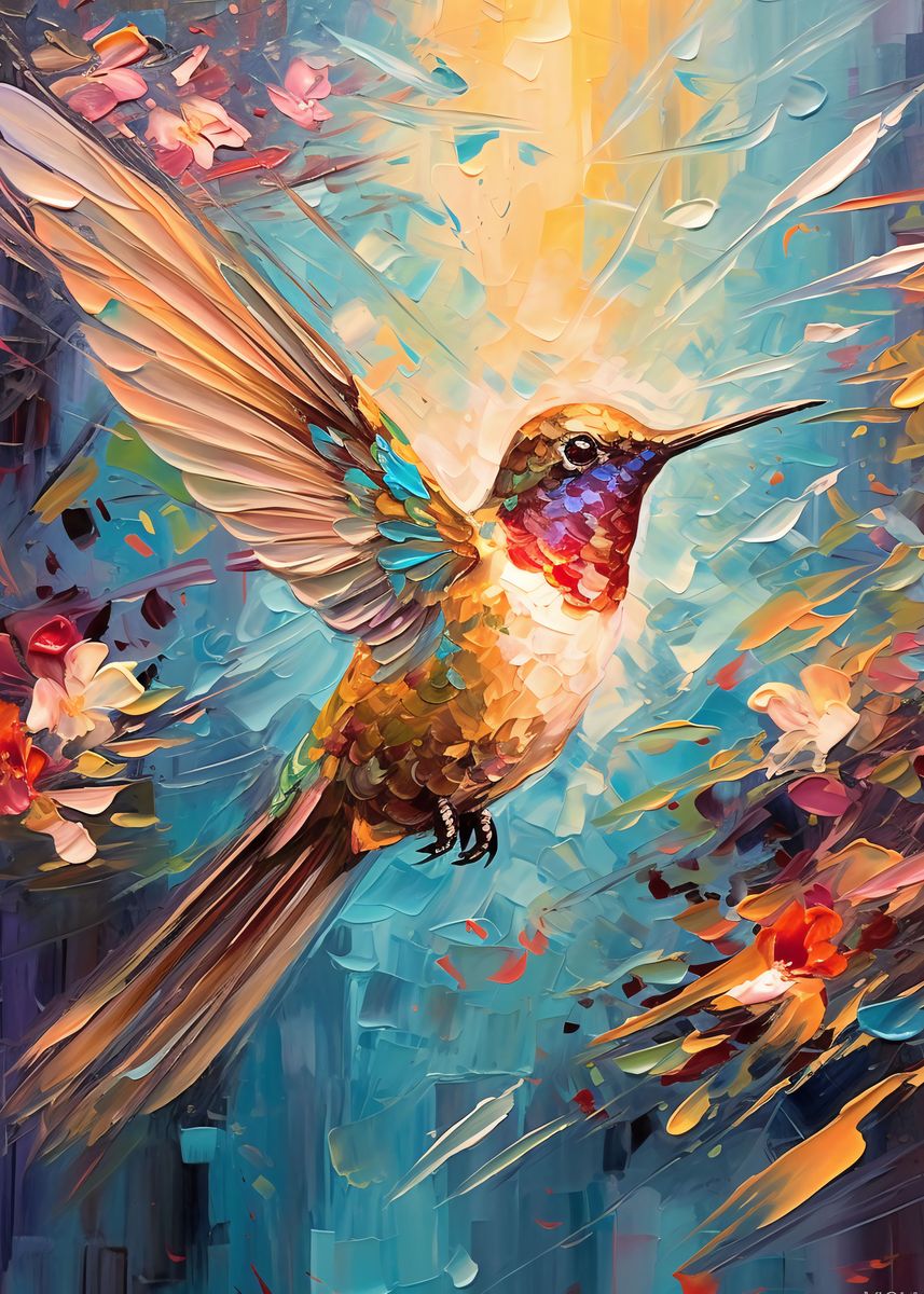 'Humming Bird Abstract' Poster, picture, metal print, paint by Rafael ...