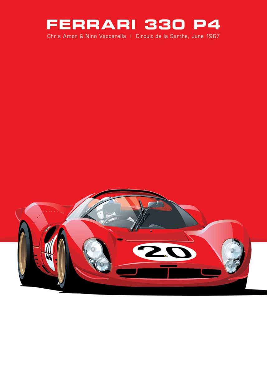 Ferrari 330 P4' Poster, picture, metal print, paint by simple man