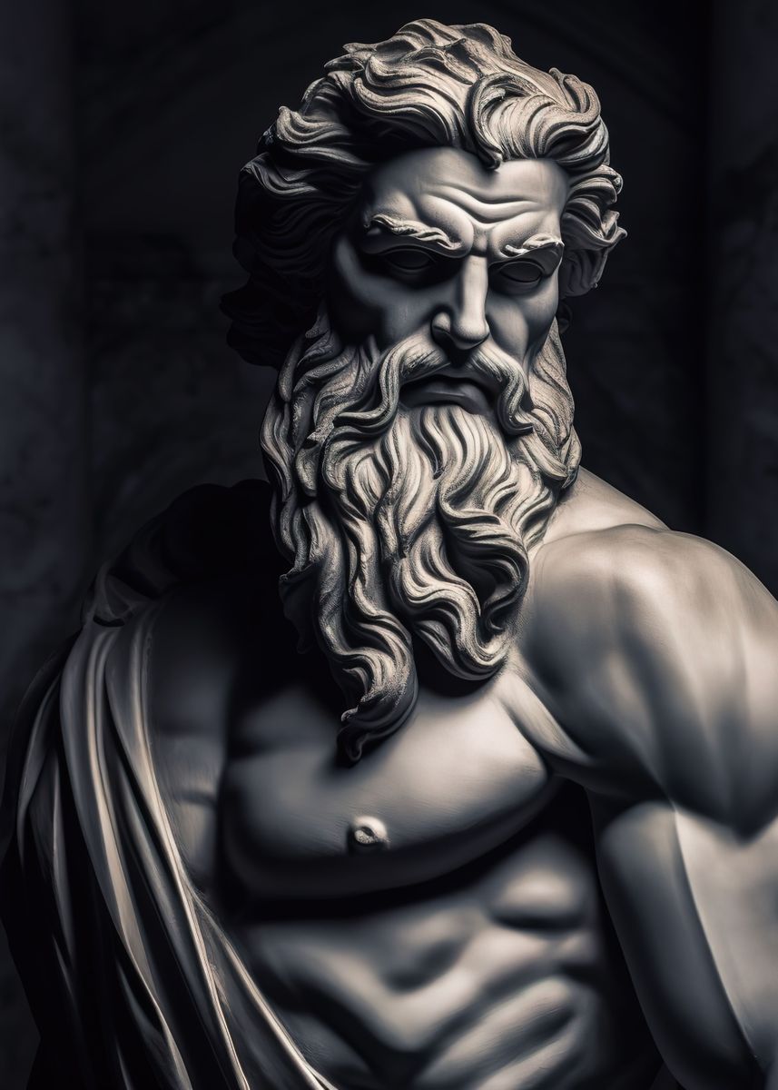 'Zeus Statue Watercolor' Poster by Anime Manga | Displate