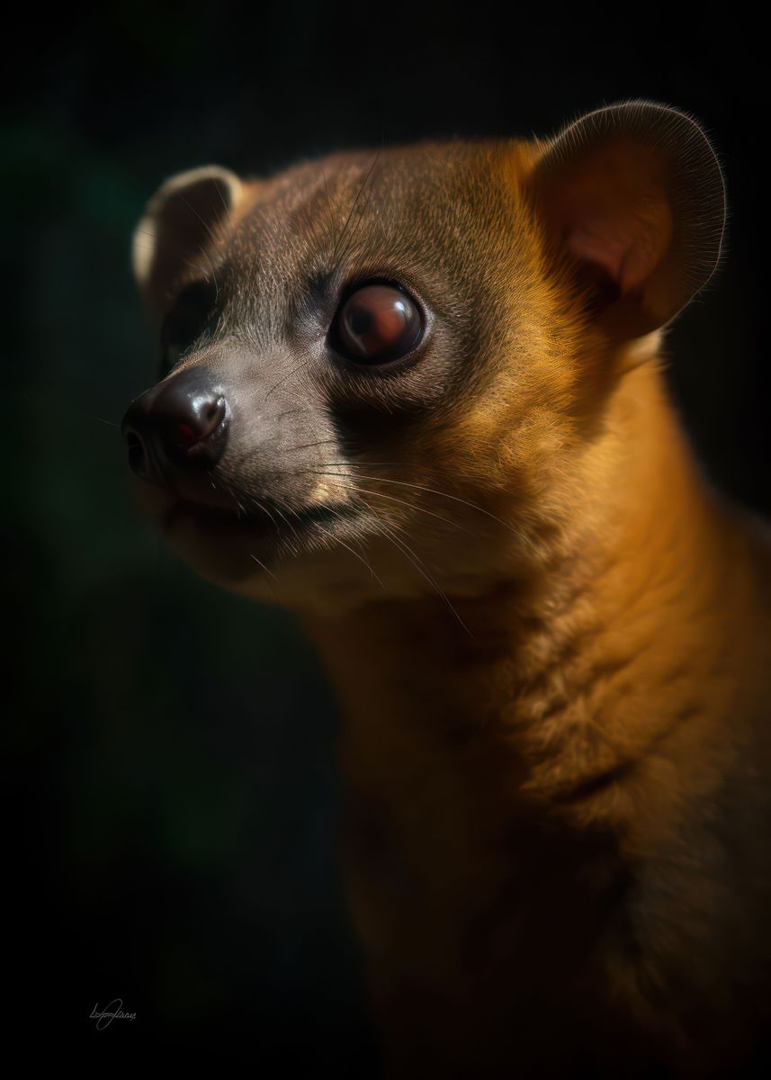 'Magical kinkajou' Poster, picture, metal print, paint by Zooscape