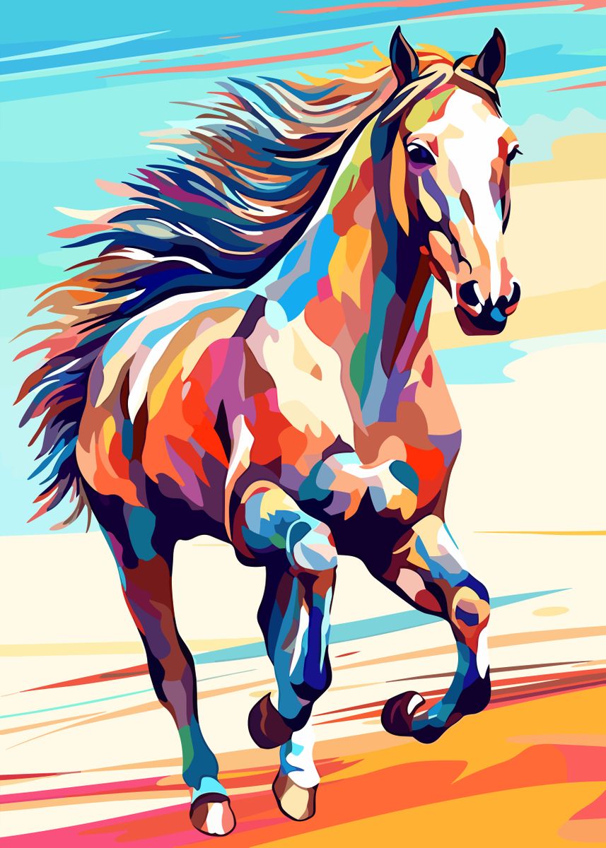 'Horse Animal WPAP' Poster by Qreative | Displate