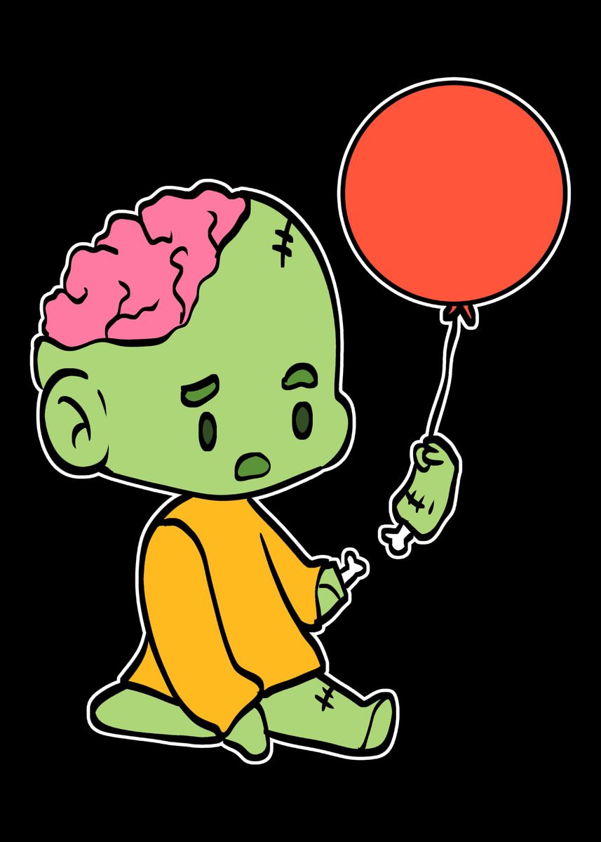 'Zombie Child Balloon Selle' Poster, picture, metal print, paint by ...