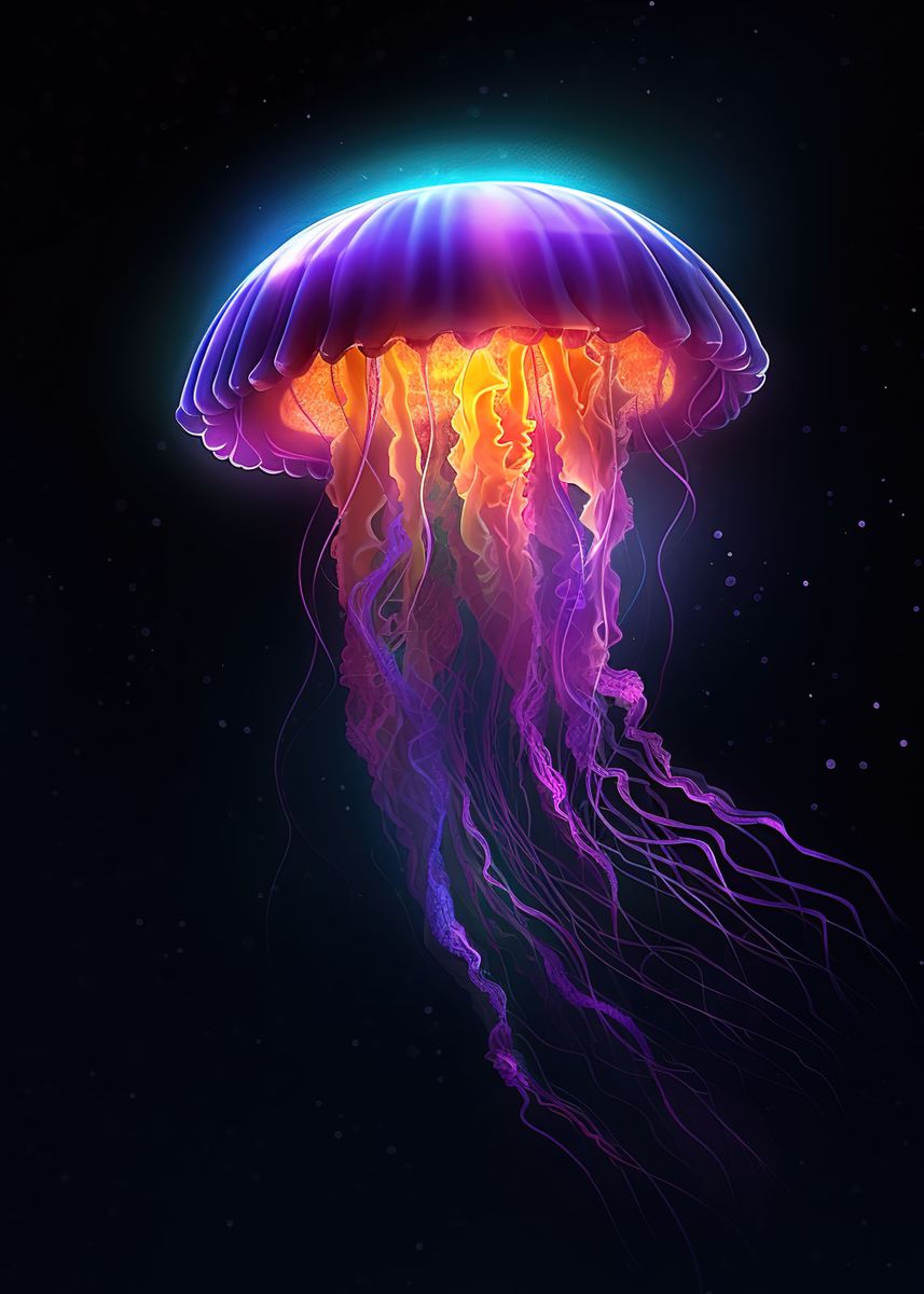 'colorful jellyfish' Poster by Ana Calvert | Displate