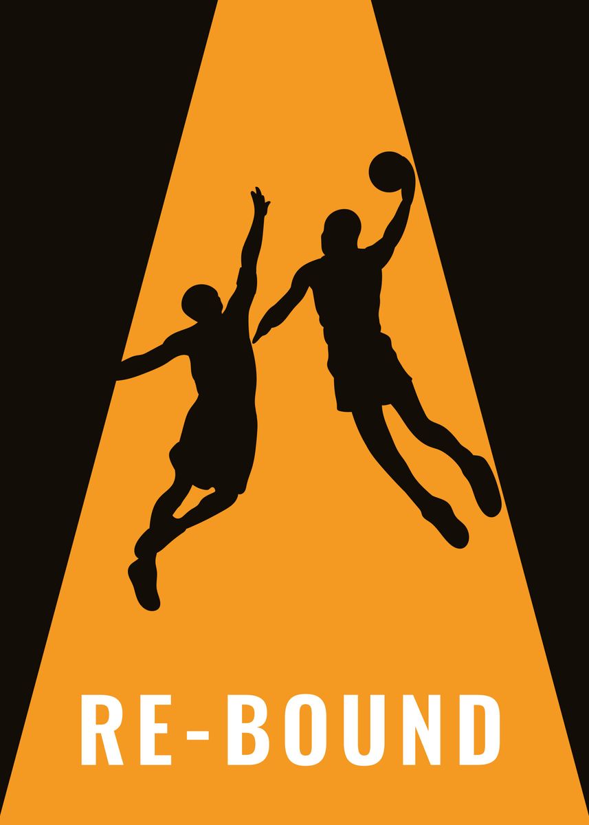 'rebound basketball art' Poster by dam art Displate