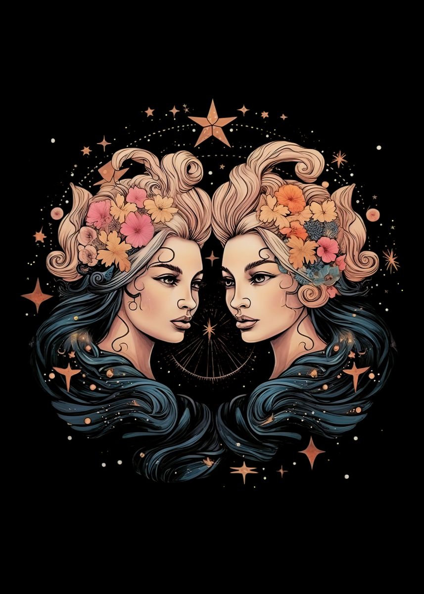 'Gemini Astrology Horoscope' Poster, picture, metal print, paint by ...