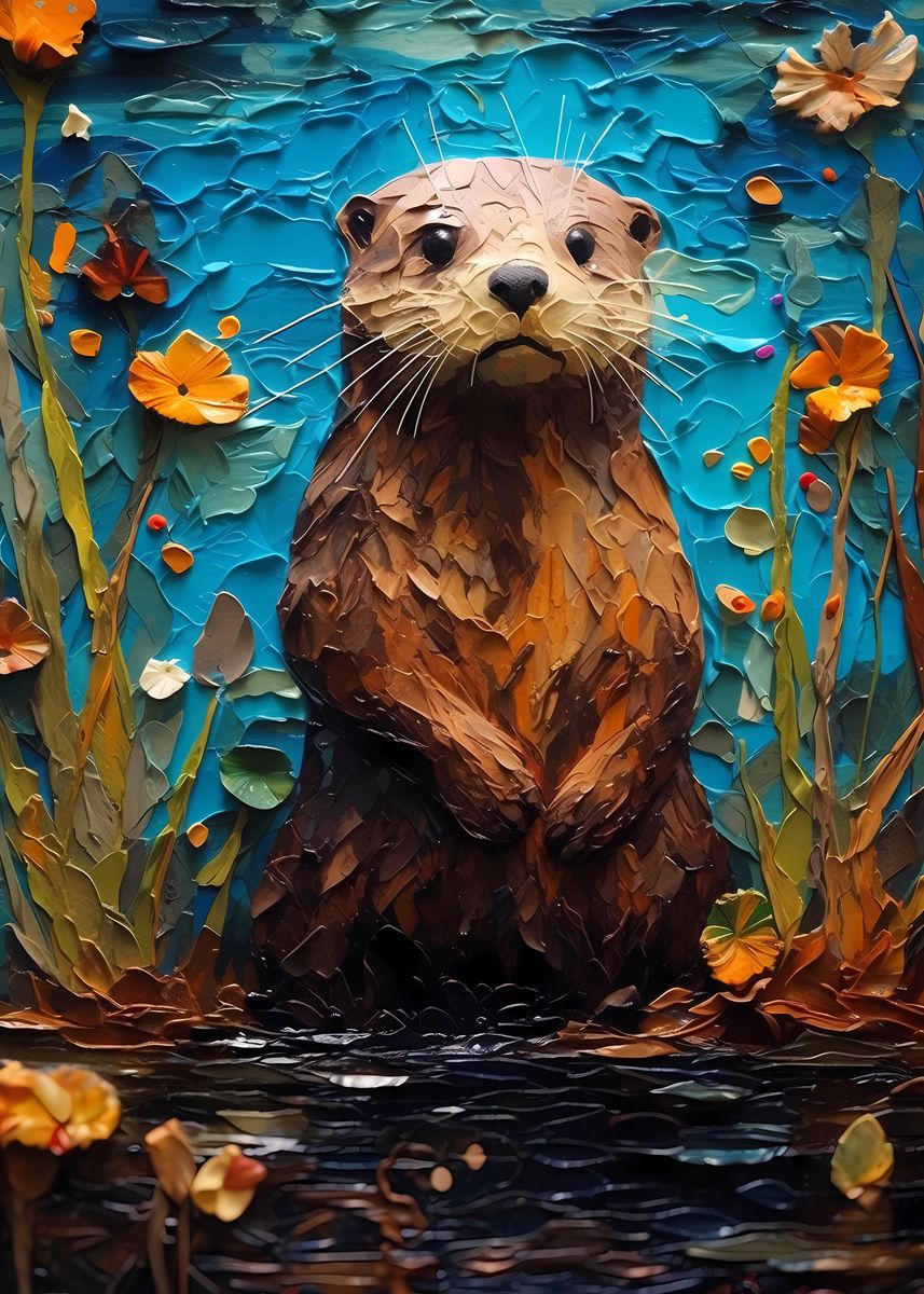 'Otter Colorful' Poster by DecoyDesign Displate
