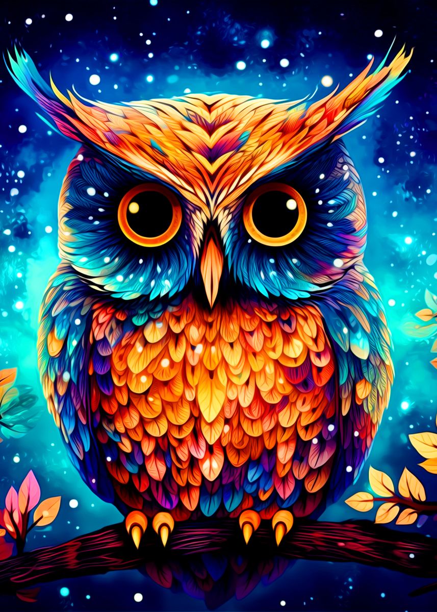 'Colorful Owl' Poster by Sunny Artist | Displate