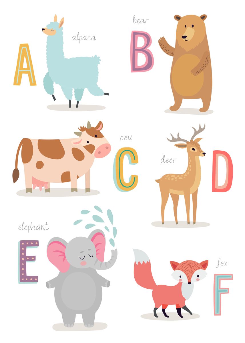 'Animal Alphabet' Poster by dkDesign | Displate