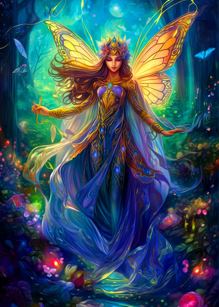 'Colorful Fairy' Poster, picture, metal print, paint by Kante Dino ...