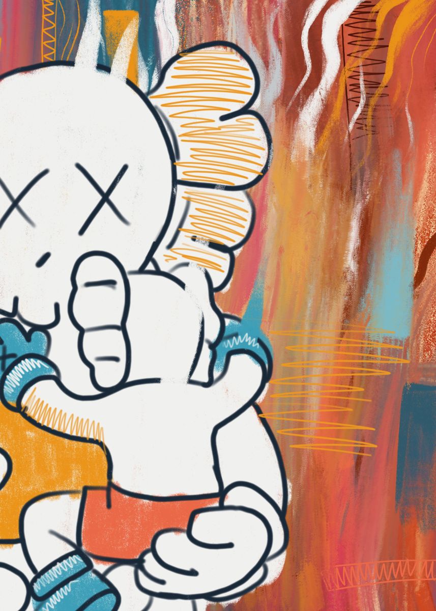 'Unique abstract color Kaws' Poster, picture, metal print, paint by