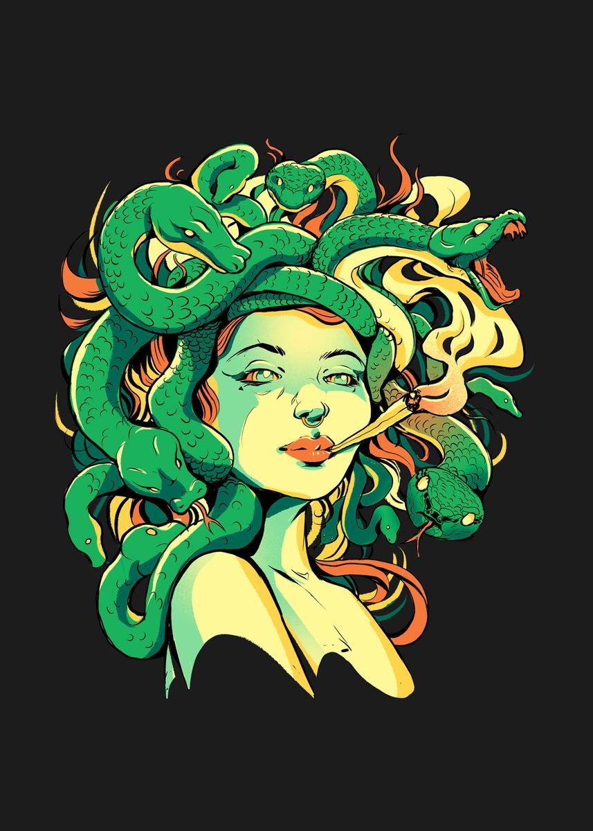 'cannabis Medusa' Poster, Picture, Metal Print, Paint By Cool Worker 