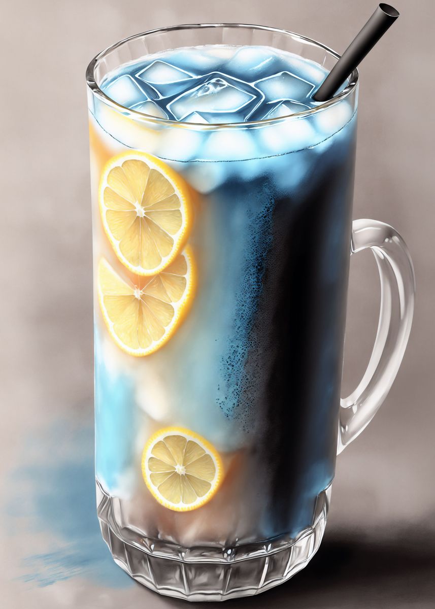'Blue Ice Tea' Poster, picture, metal print, paint by Mikael Seidler ...