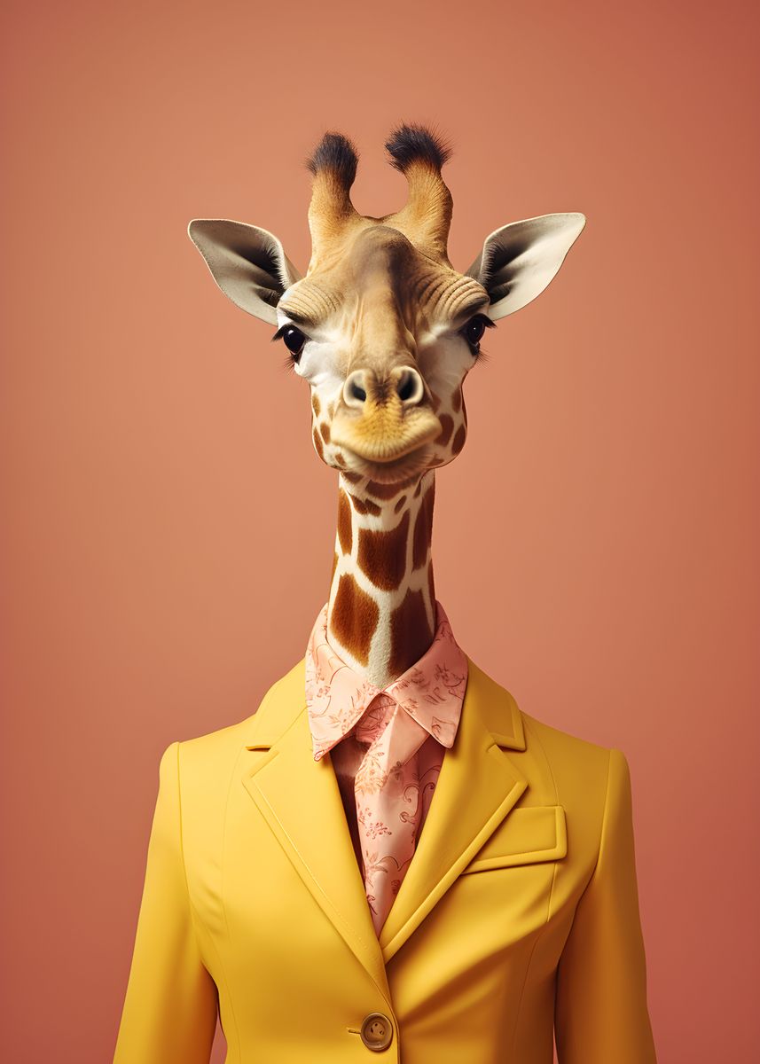 '80s Style Giraffe' Poster, picture, metal print, paint by Makadur ...