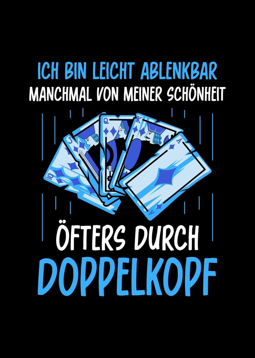 'Doppelkopf' Poster, picture, metal print, paint by Sebastian Wünsche