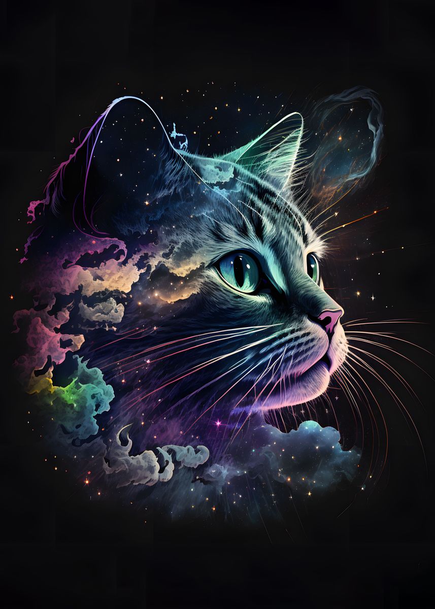 'cat ' Poster, picture, metal print, paint by ckarts | Displate