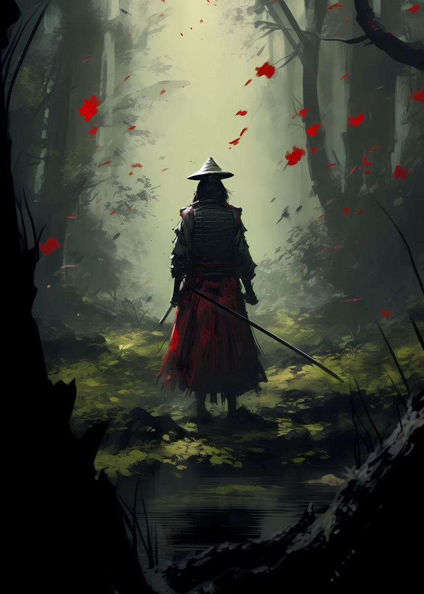 'Samurai in forest 2' Poster by David Scott | Displate