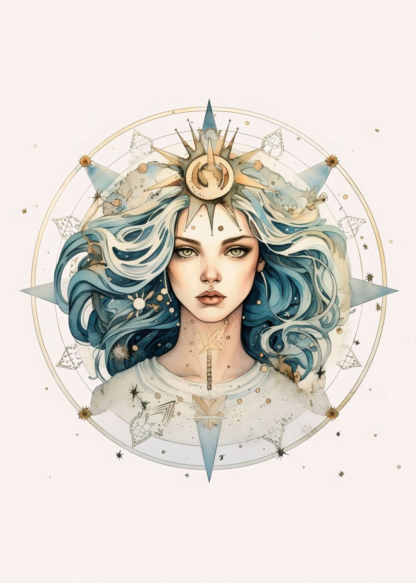 'virgo zodiac horoscope' Poster by guoart | Displate