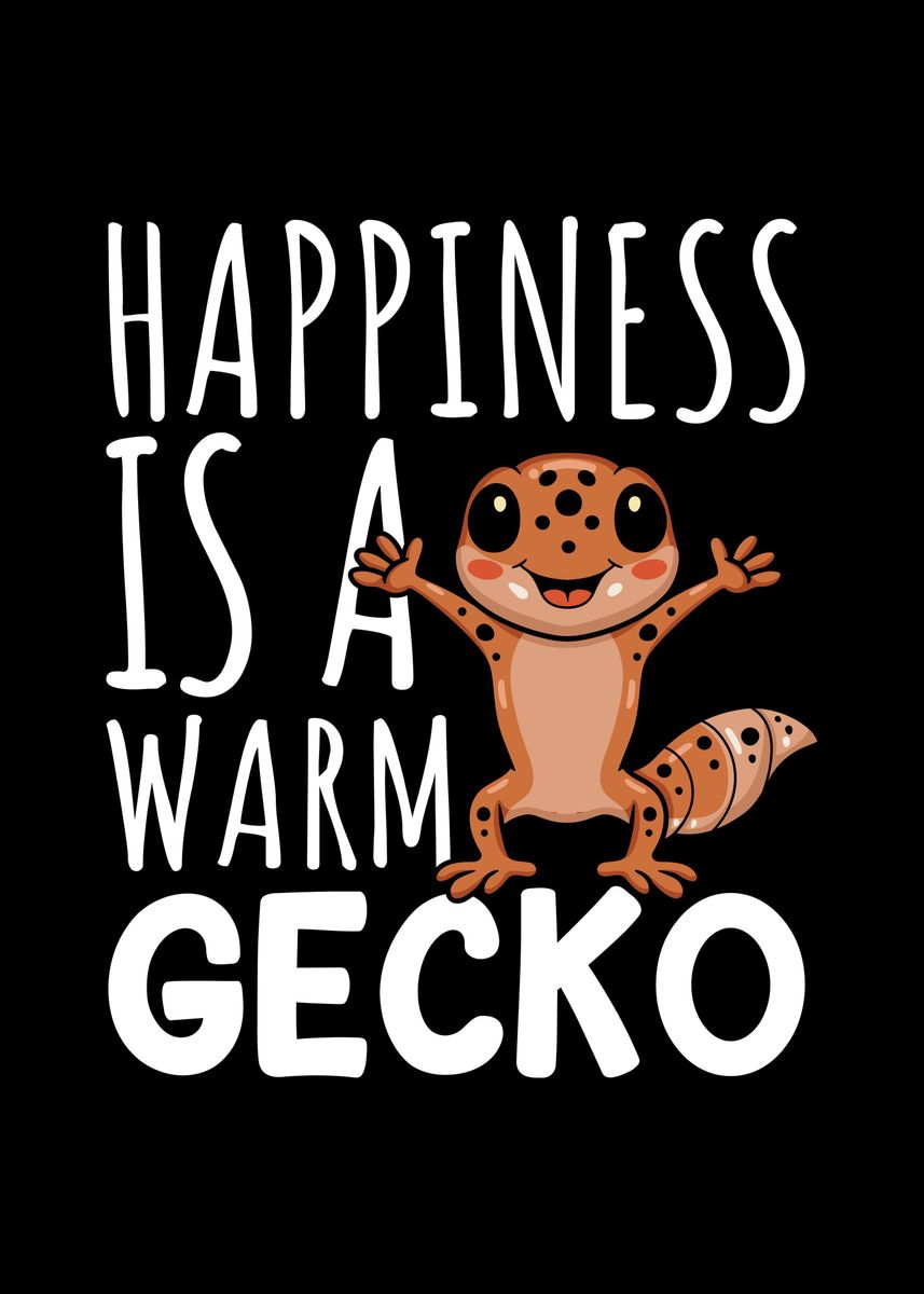 'Gecko' Poster, picture, metal print, paint by Sebastian Wünsche Displate