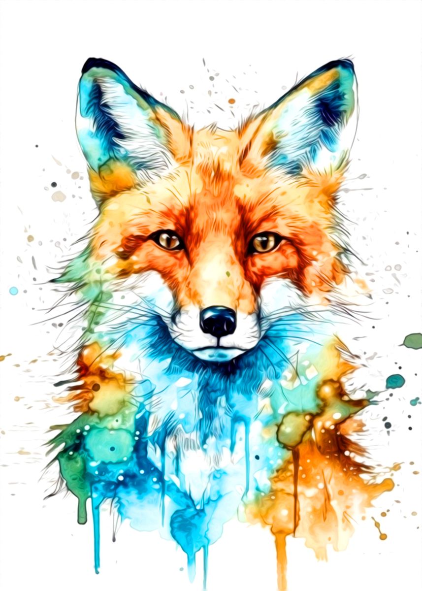 'Fox' Poster, picture, metal print, paint by set more | Displate