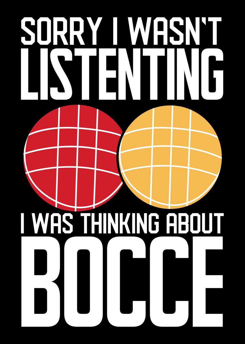 'Funny Bocce Ball Player' Poster, picture, metal print, paint by