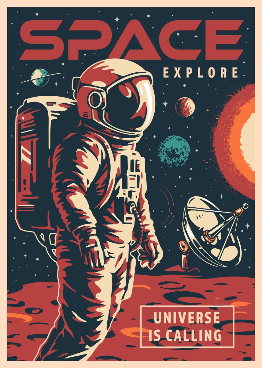 'Space Explore Astronaut' Poster, picture, metal print, paint by ...