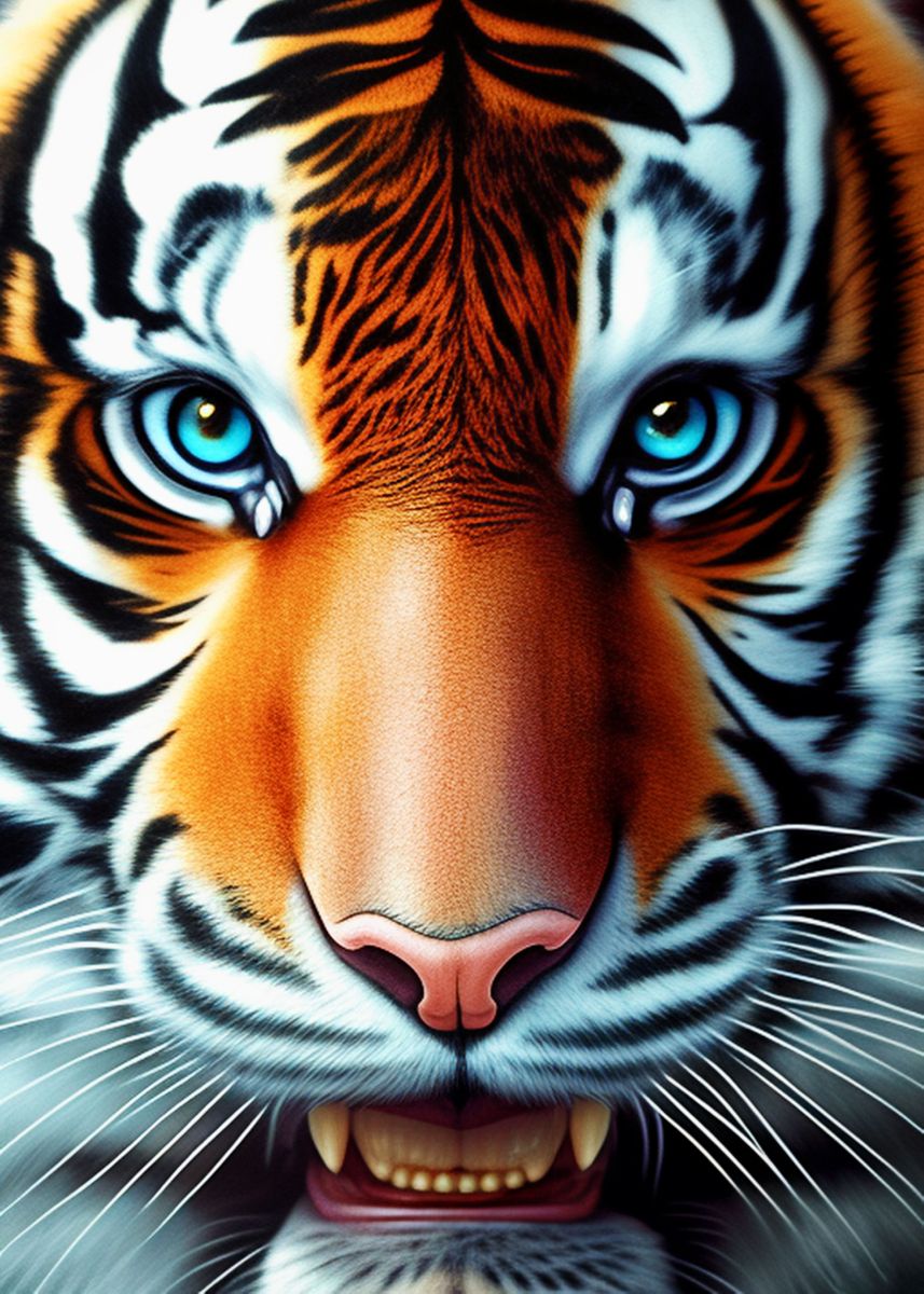 'Tiger' Poster, picture, metal print, paint by Mango Art | Displate