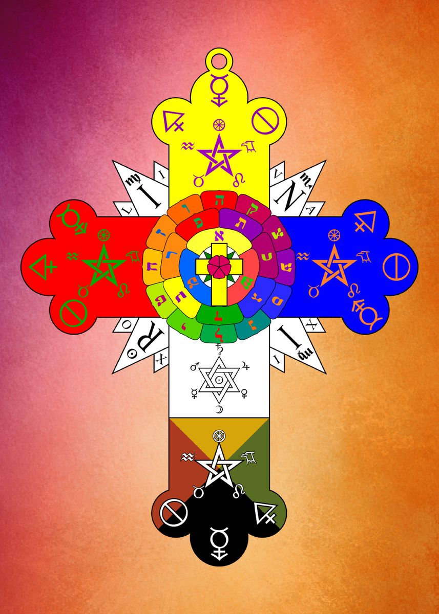 'Rose Cross Rosicrucianism' Poster, Picture, Metal Print, Paint By Anil ...