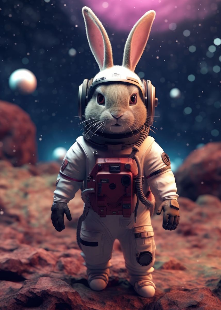 Astres Rabbit 'Astro Bunny' Poster, picture, metal print, paint by Jensen Art Co ...