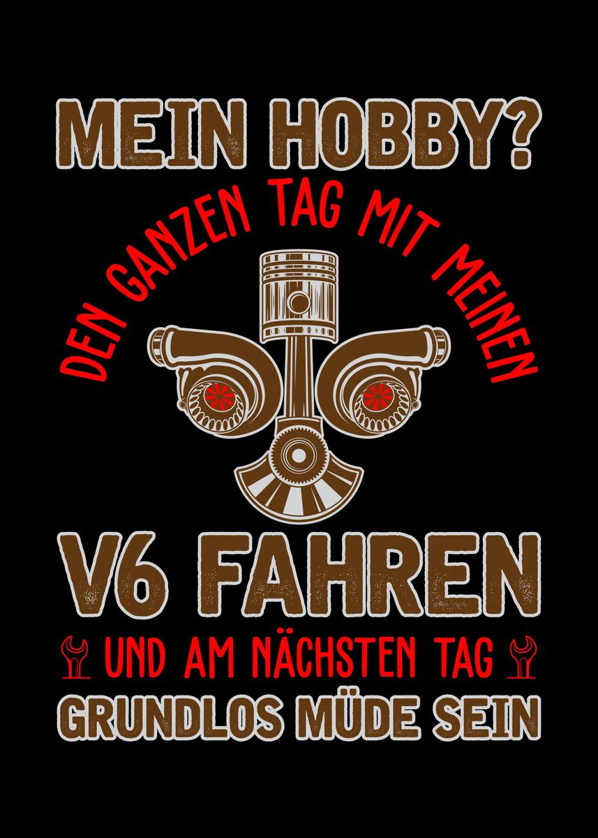 'Tuner Tuning German V6' Poster, picture, metal print, paint by
