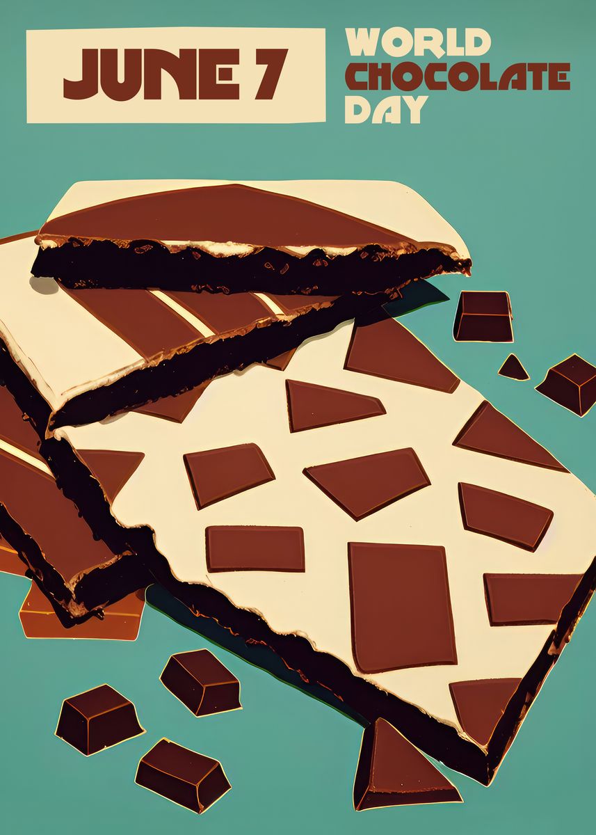 June Chocolate Rework 'June 7 Chocolate Day' Poster by BluePinkPanther | Displate