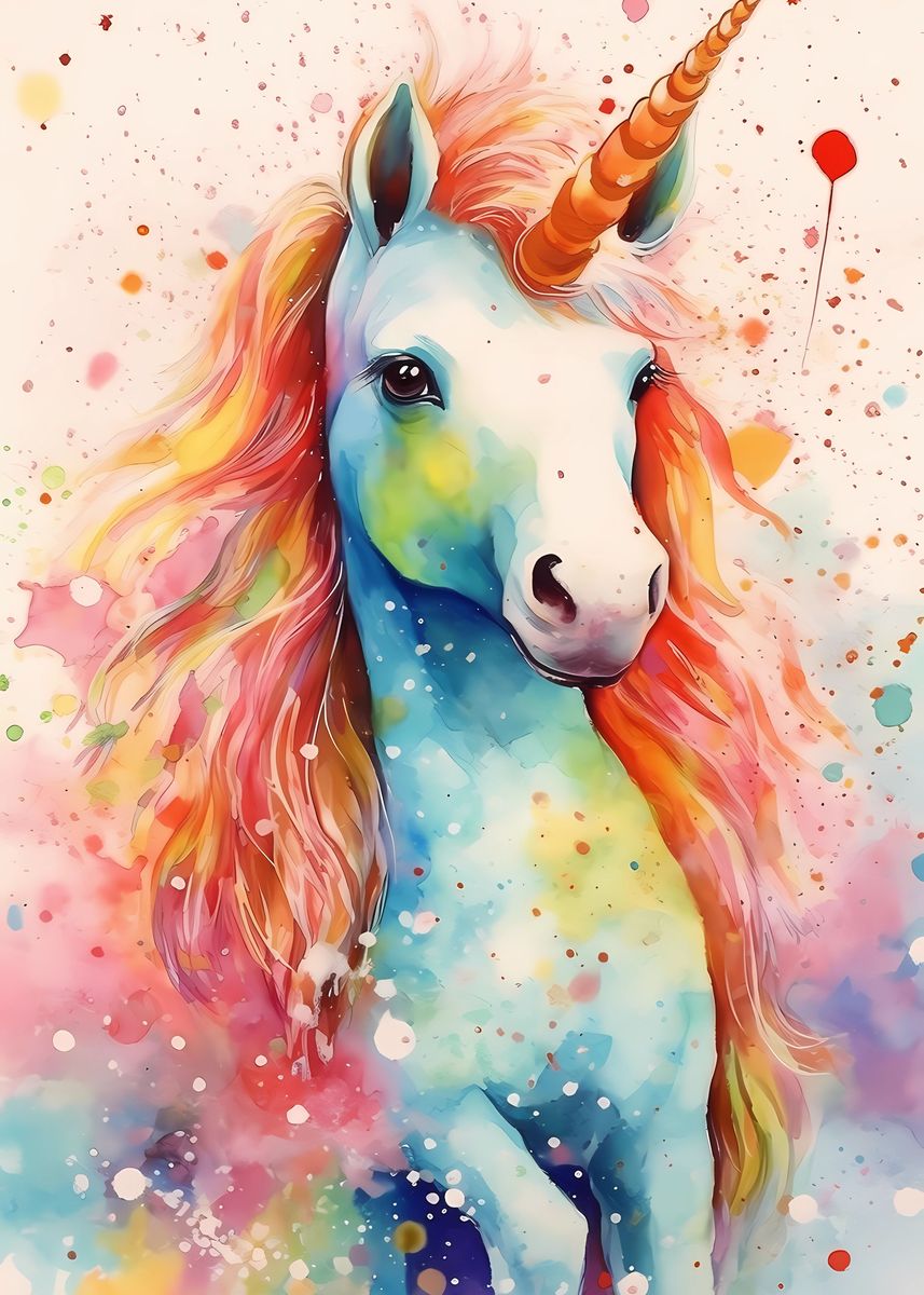 'Unicorn Watercolor' Poster, picture, metal print, paint by DecoyDesign ...