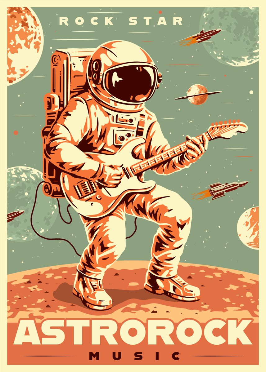 'AstroRock Music ' Poster by dkDesign | Displate