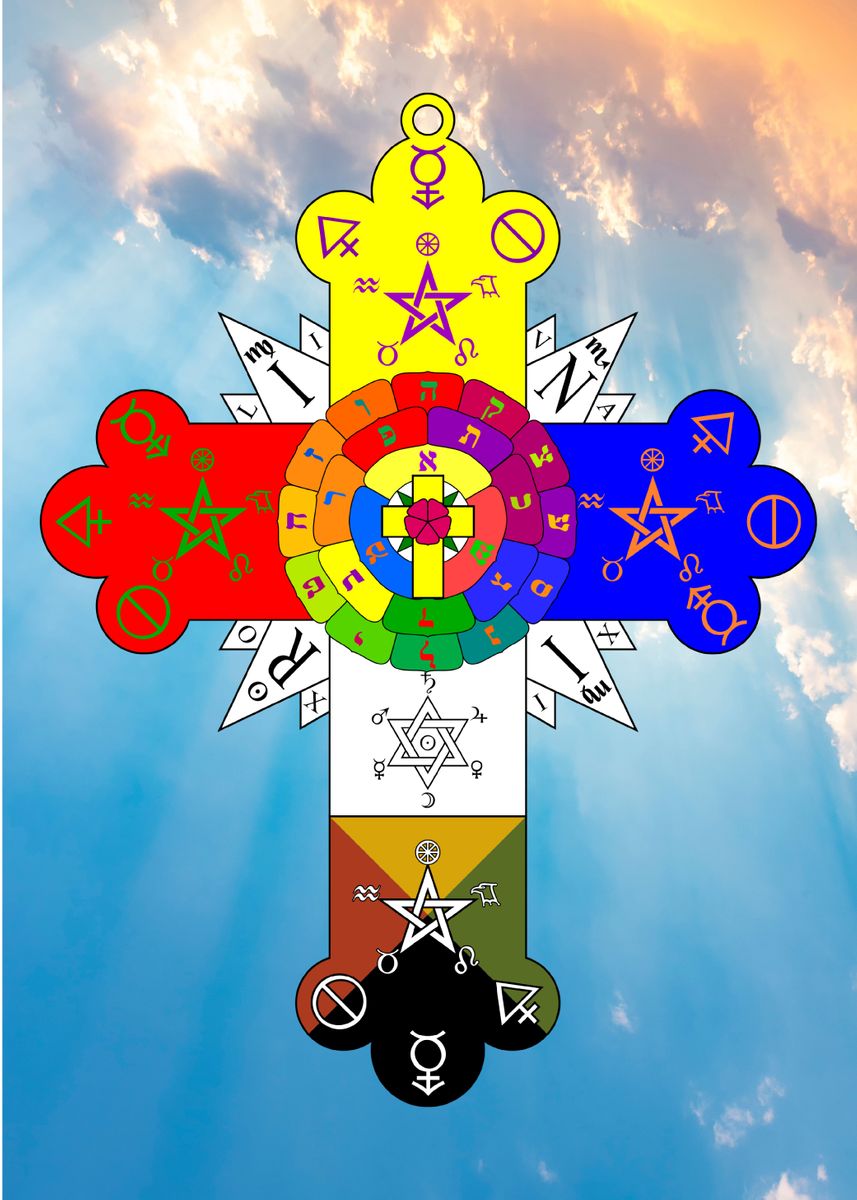 'Rose Cross Rosicrucianism' Poster, Picture, Metal Print, Paint By Anil ...