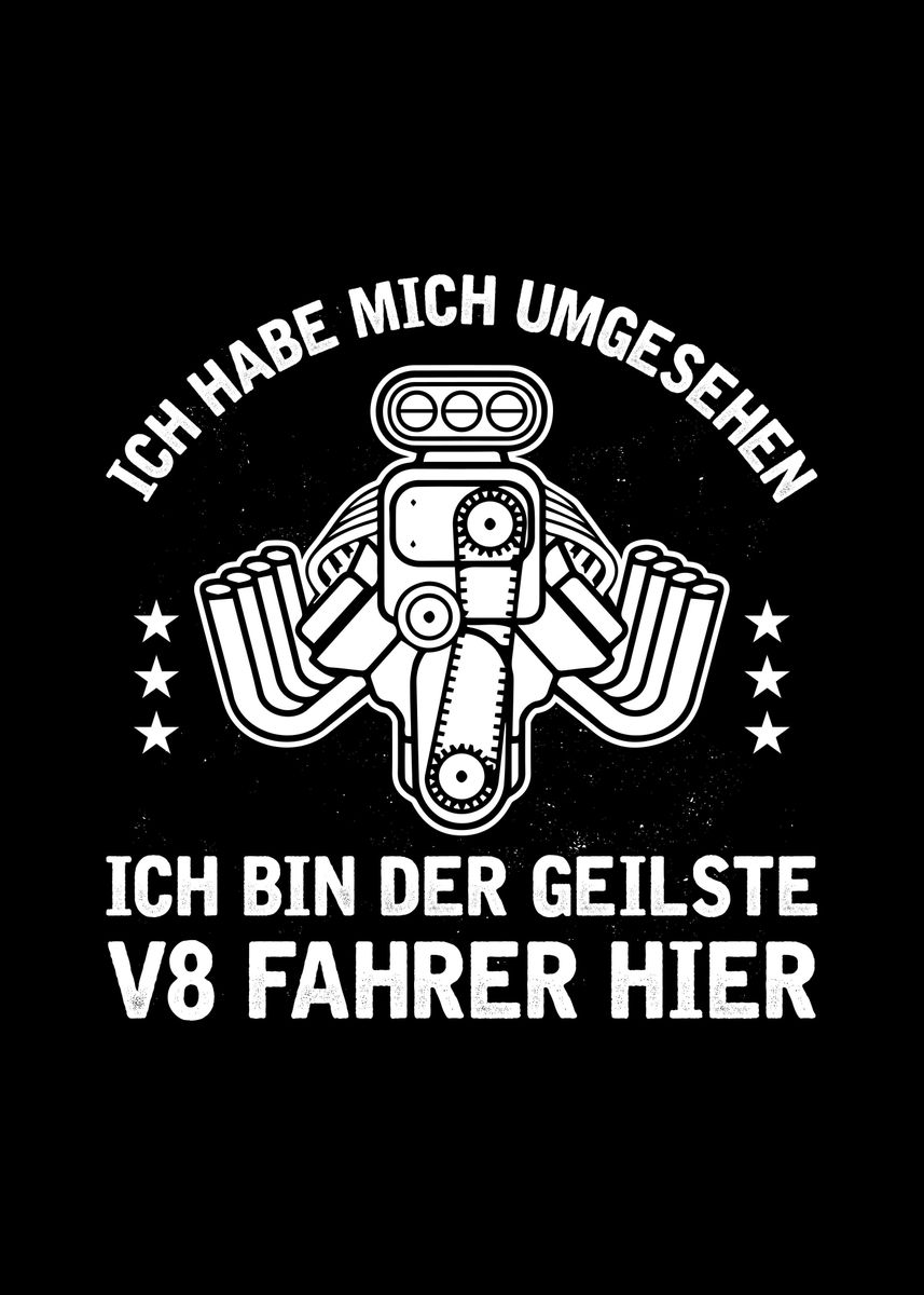 'Tuner Tuning German V8' Poster, picture, metal print, paint by