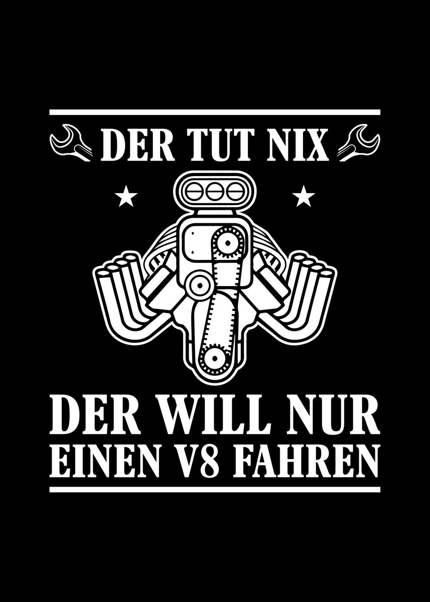 'Tuner Tuning German V8' Poster, picture, metal print, paint by